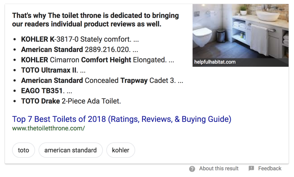 featured snippet